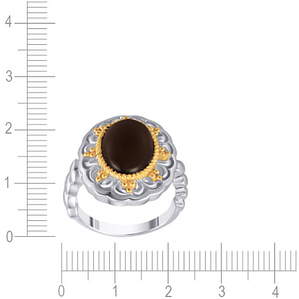 Кольцо из серебра с раухтопазом