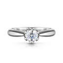 Кольцо помолвочное из белого золота с бриллиантом