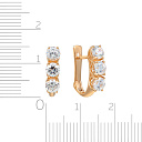 Серьги с английским замком из красного золота с фианитом