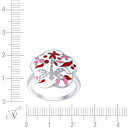 Кольцо из серебра с фианитом, эмалью