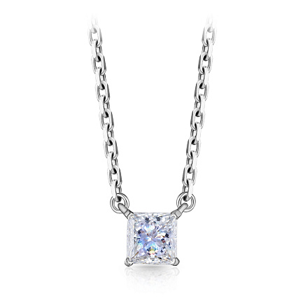 Колье из белого золота с бриллиантом