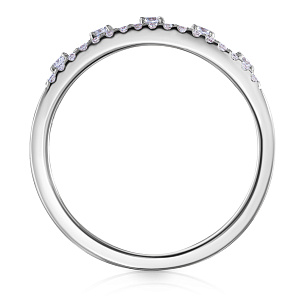 Кольцо обручальное из белого золота с бриллиантами