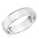 Кольцо обручальное гладкое из белого золота