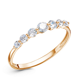 Кольцо из красного золота с фианитом