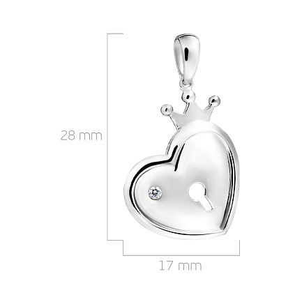 Подвеска из серебра с фианитом