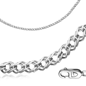 Браслет автомат из белого золота, плетение двойной ромб