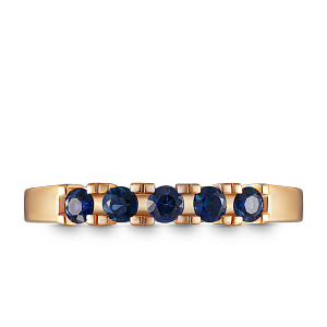 Кольцо из красного золота с сапфирами