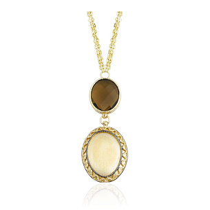 Колье из желтого золота с кварцем