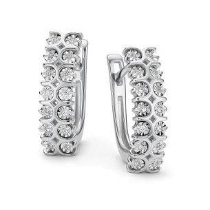 Серьги с английским замком из белого золота