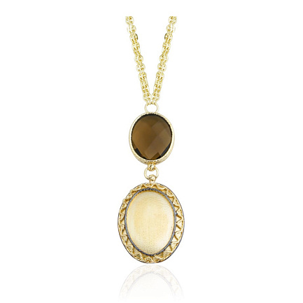 Колье из желтого золота с кварцем