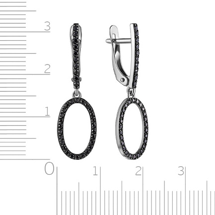 Серьги с английским замком из белого золота с фианитом