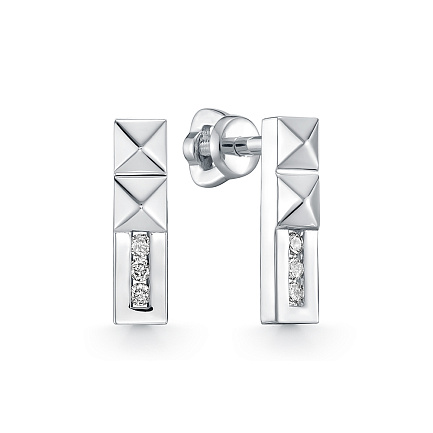 Серьги из белого золота с бриллиантами