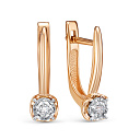 Серьги из красного золота с бриллиантами