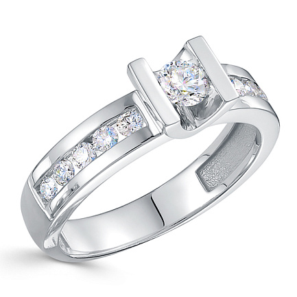 Кольцо из белого золота с бриллиантами