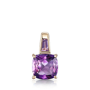 Подвеска из желтого золота с аметистом