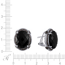 Серьги из белого золота с бриллиантами, ониксами