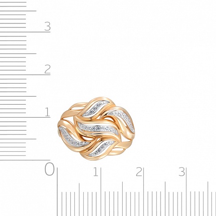 Кольцо из красного золота с фианитом