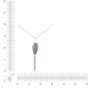 Колье из серебра с дублетом, фианитом