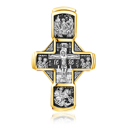 Крест из серебра с позолотой
