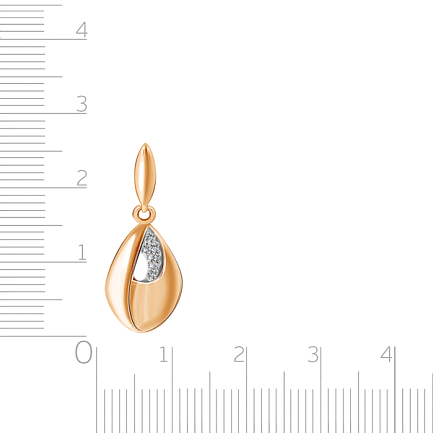 Подвеска из красного золота с фианитом