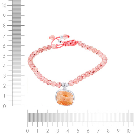 Браслет декоративный из серебра с кварцем