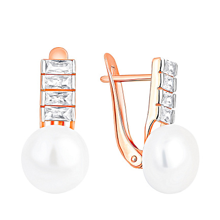 Серьги с английским замком из красного золота