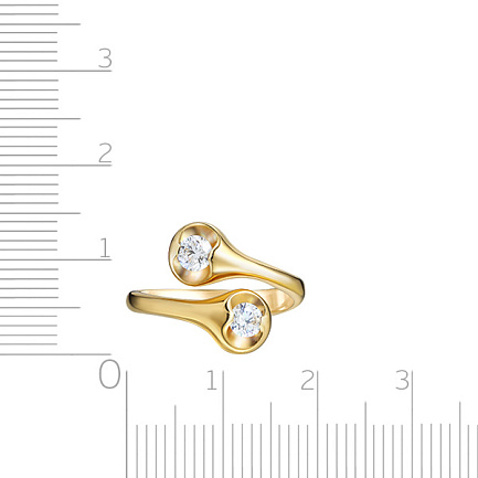 Кольцо из желтого золота с бриллиантами