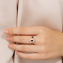 Кольцо из красного золота с бриллиантами, сапфиром