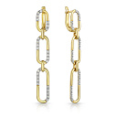 Серьги с английским замком из желтого золота с бриллиантами