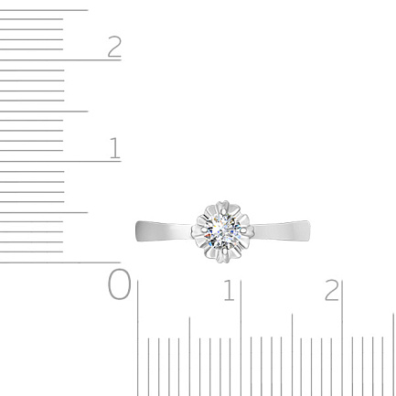 Кольцо из белого золота с бриллиантом