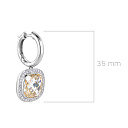 Серьги Конго из серебра с фианитом