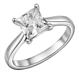 Кольцо из белого золота с бриллиантом