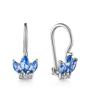 Серьги детские из серебра с фианитом