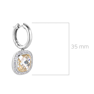 Серьги Конго из серебра с фианитом