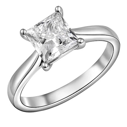 Кольцо из белого золота с бриллиантом