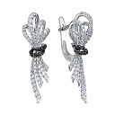 Серьги с английским замком из белого золота с бриллиантами