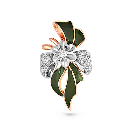 Подвеска из красного золота с бриллиантами