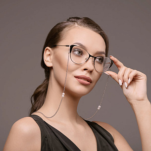 Цепь для очков из серебра с жемчугом