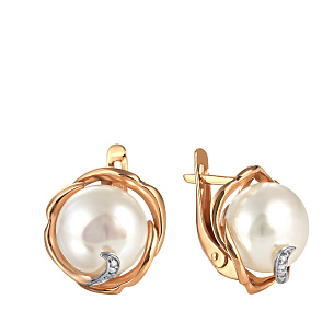 Серьги с английским замком из красного золота