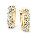 Серьги с английским замком из желтого золота