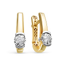 Серьги из желтого золота с бриллиантами