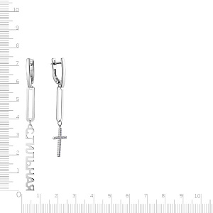 Серьги из серебра с фианитом