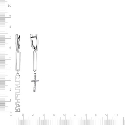 Серьги из серебра с фианитом