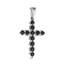 Крест из белого золота с сапфирами