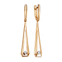 Серьги с английским замком из красного золота с бриллиантами