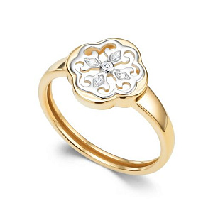 Кольцо из желтого золота с бриллиантами