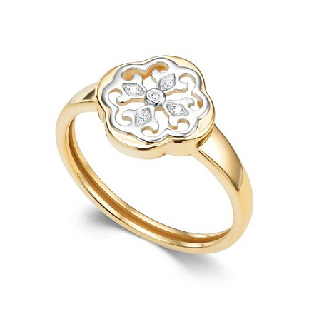 Кольцо из желтого золота с бриллиантами