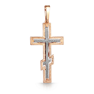 Крест из комбинированного золота