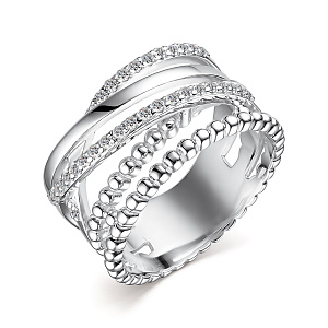 Кольцо из серебра с фианитами