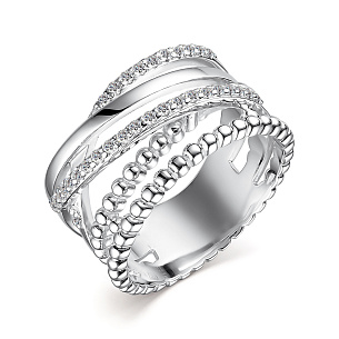 Кольцо из серебра с фианитами